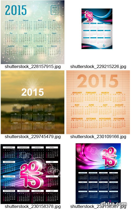 Amazing SS - 2015 Calendar Templates 4, 25xEPS