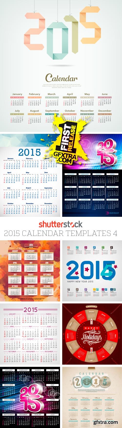 Amazing SS - 2015 Calendar Templates 4, 25xEPS