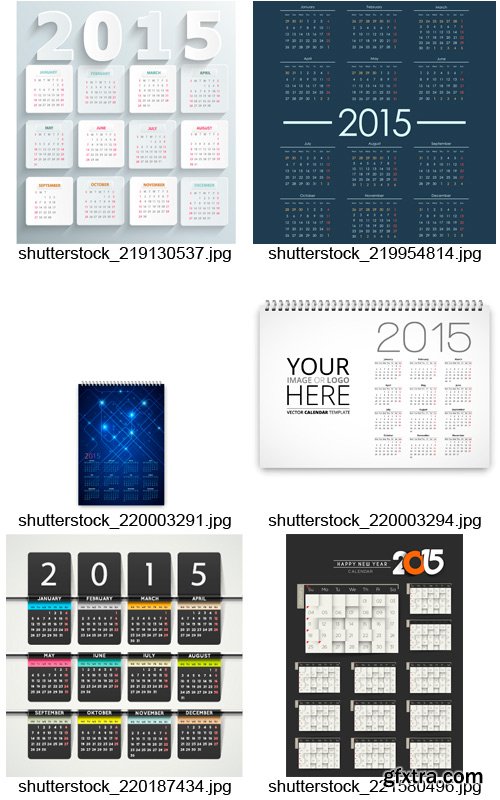 Amazing SS - 2015 Calendar Templates 4, 25xEPS