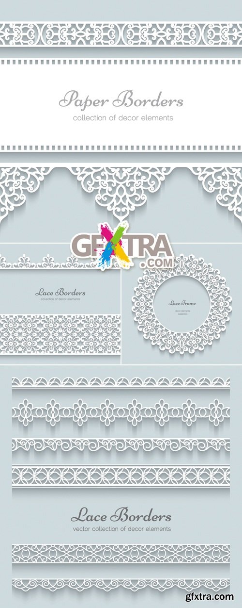 White Paper Lace Backgrounds Vector
