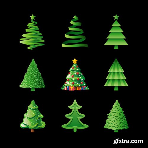 Stock Vectors - Christmas tree. 25xEPS