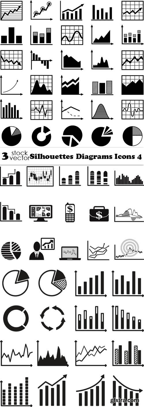 Vectors - Silhouettes Diagrams Icons 4