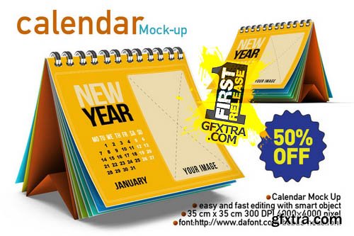 Calendar Mock Up - Creativemarket 109444