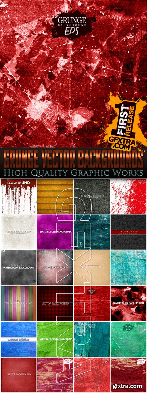 Grunge Vector Backgrounds, 25 EPS