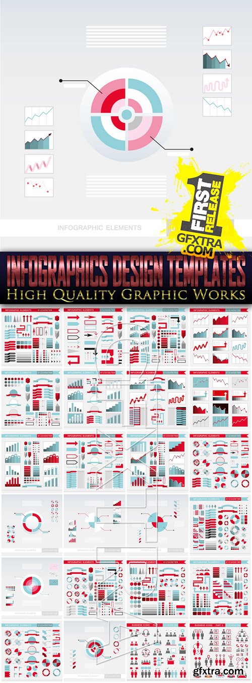 Infographics Design Templates, 25 EPS
