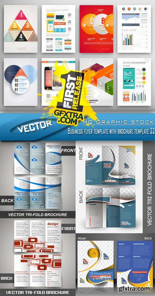 Stock Vector - Business flyer template with brochure template 22