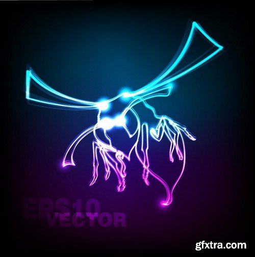 Stock Vectors - Neon styles, 25xEPS