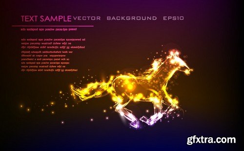 Stock Vectors - Neon styles, 25xEPS