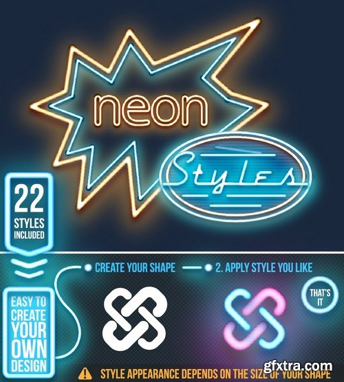 Stock Vectors - Neon styles, 25xEPS