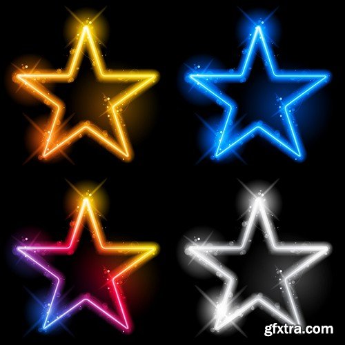 Stock Vectors - Neon styles, 25xEPS