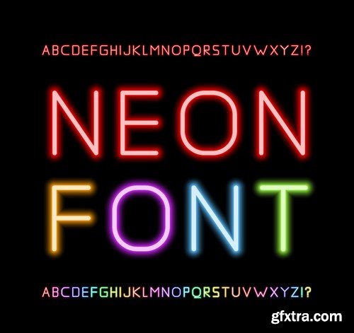 Stock Vectors - Neon styles, 25xEPS