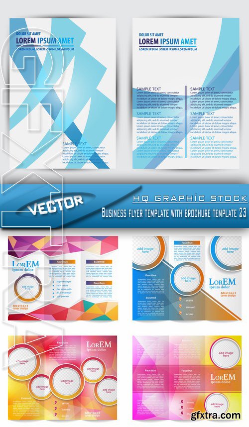 Stock Vector - Business flyer template with brochure template 23