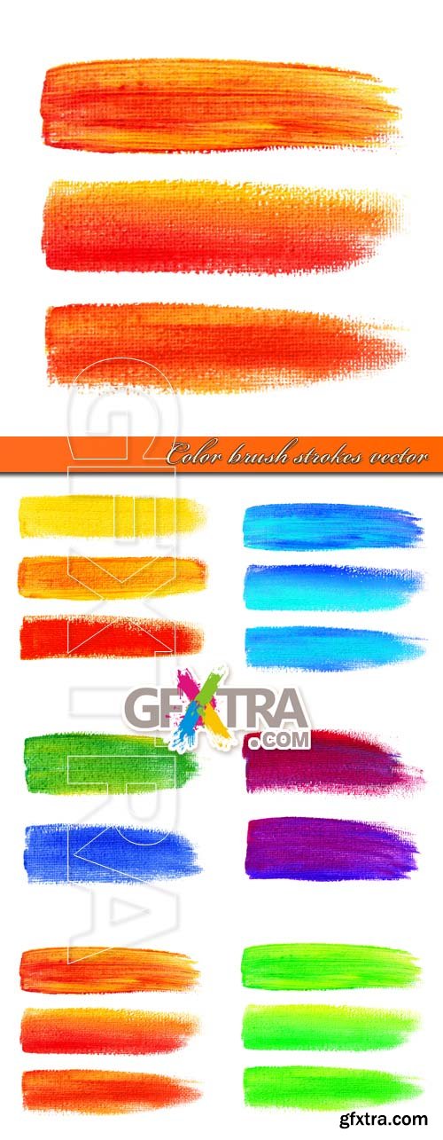 Color brush strokes vector