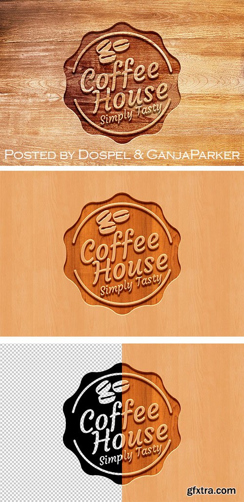 PSD Mock-Up's - Carved Wood Logo