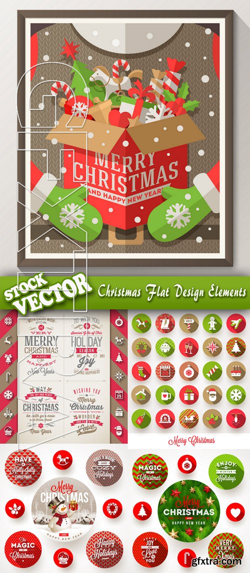 Stock Vector - Christmas Flat Design Elements