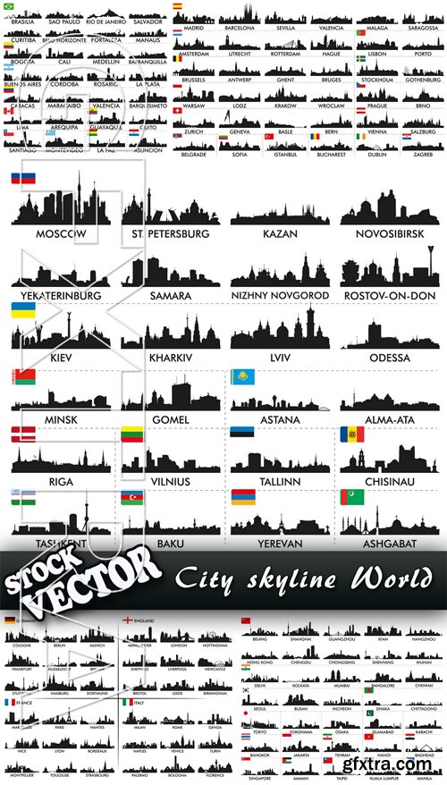 Stock Vector - City skyline World