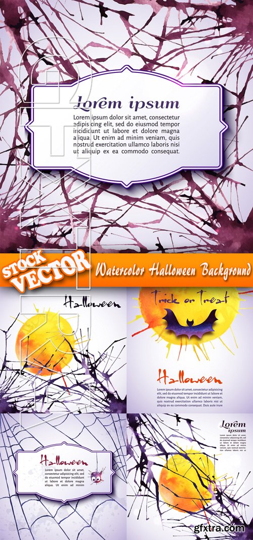 Stock Vector - Watercolor Halloween Background