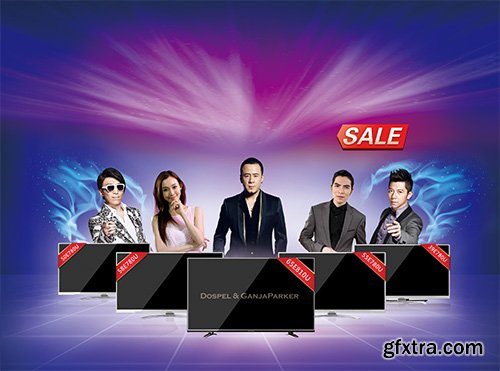 PSD Source - Advertising widescreen TV - Poster 2014 Vol.2