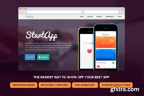 CreativeMarket - StartApp - Responsive Landing Page 54158