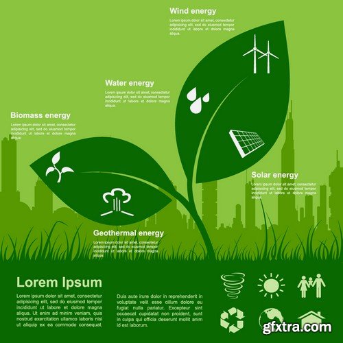 Stock Vectors - Ecology infographic template 4, 25xEPS