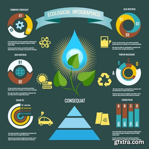 Stock Vectors - Ecology infographic template 4, 25xEPS