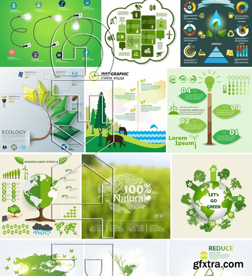 Stock Vectors - Ecology infographic template 4, 25xEPS