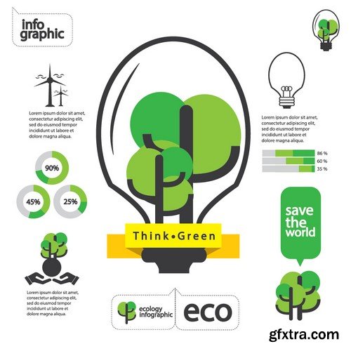 Stock Vectors - Ecology infographic template 4, 25xEPS