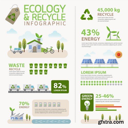 Stock Vectors - Ecology infographic template 4, 25xEPS