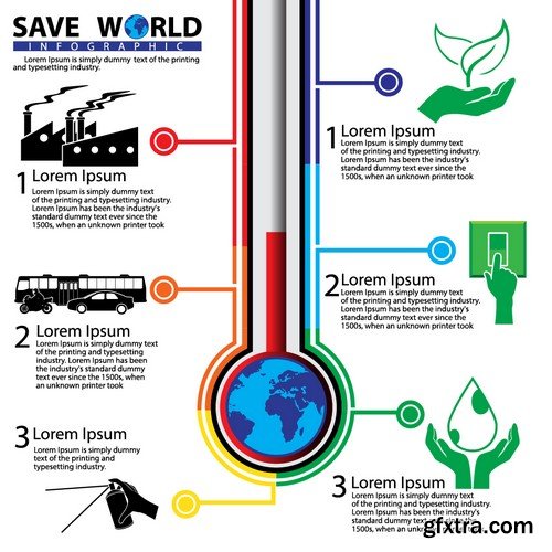 Stock Vectors - Ecology infographic template 4, 25xEPS