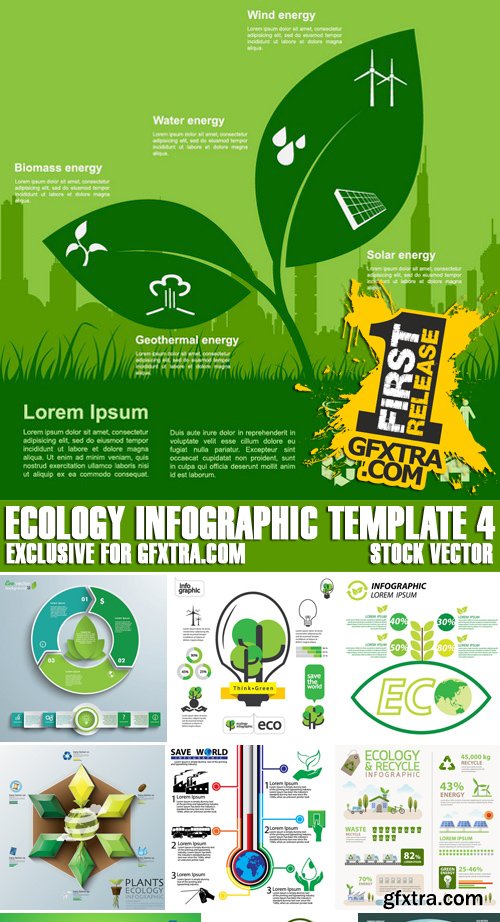 Stock Vectors - Ecology infographic template 4, 25xEPS