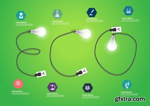 Stock Vectors - Ecology infographic template 4, 25xEPS