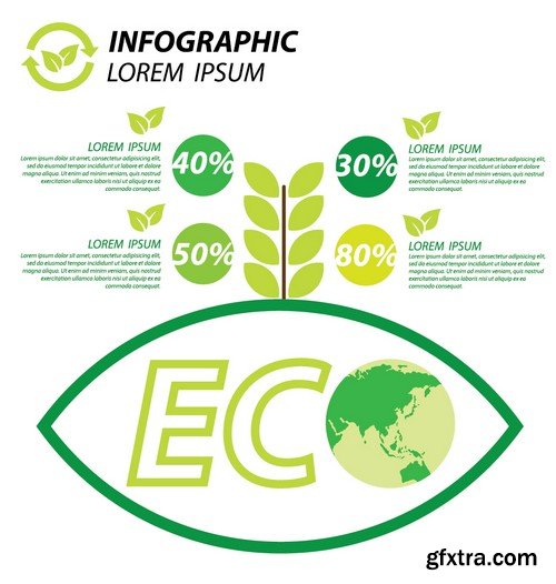 Stock Vectors - Ecology infographic template 4, 25xEPS