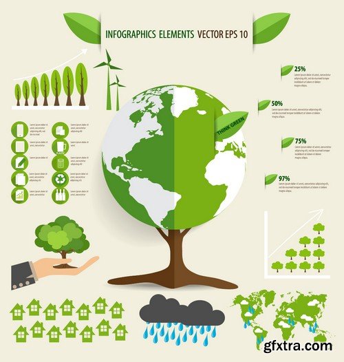 Stock Vectors - Ecology infographic template 4, 25xEPS