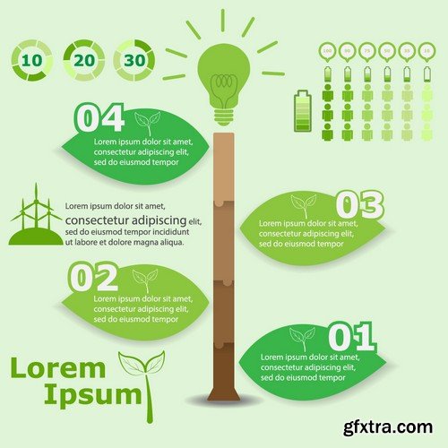 Stock Vectors - Ecology infographic template 4, 25xEPS