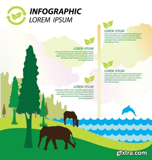 Stock Vectors - Ecology infographic template 4, 25xEPS