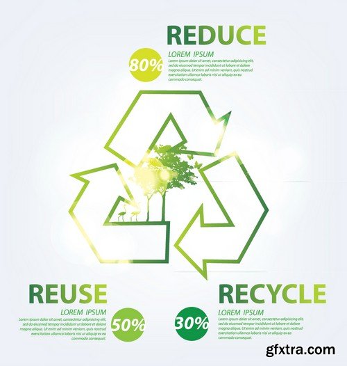 Stock Vectors - Ecology infographic template 4, 25xEPS