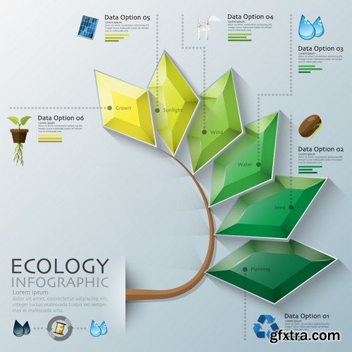 Stock Vectors - Ecology infographic template 4, 25xEPS