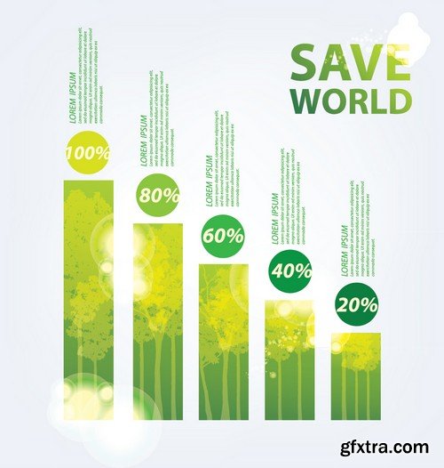 Stock Vectors - Ecology infographic template 4, 25xEPS