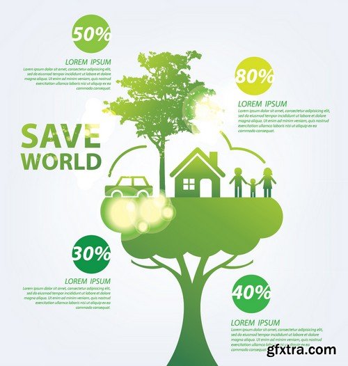 Stock Vectors - Ecology infographic template 4, 25xEPS