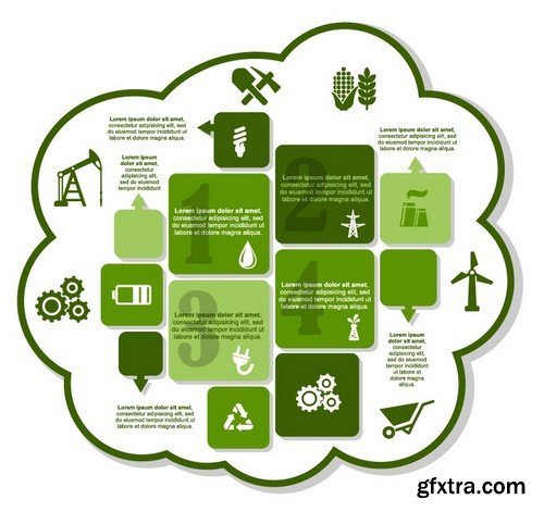 Stock Vectors - Ecology infographic template 4, 25xEPS