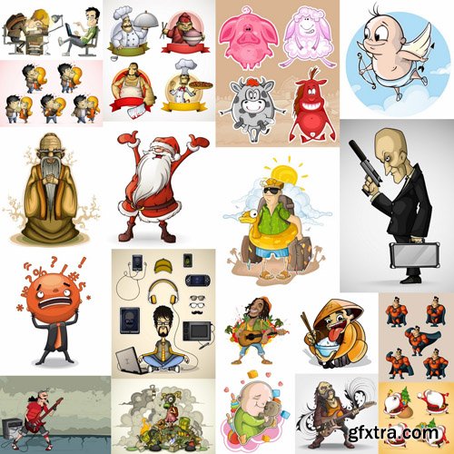 Funny Cartoon Character #2 - 30 Vector