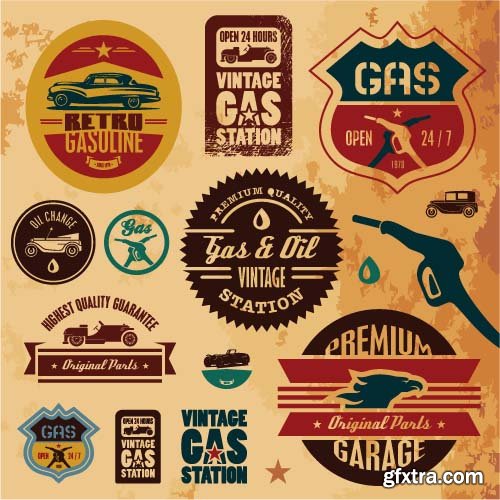 Car Service Retro Grunge Posters - 25x EPS