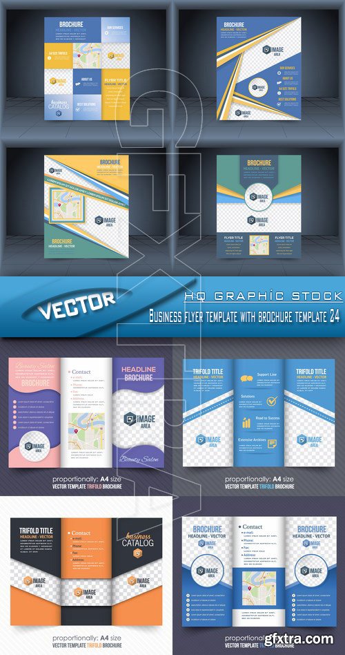 Stock Vector - Business flyer template with brochure template 24