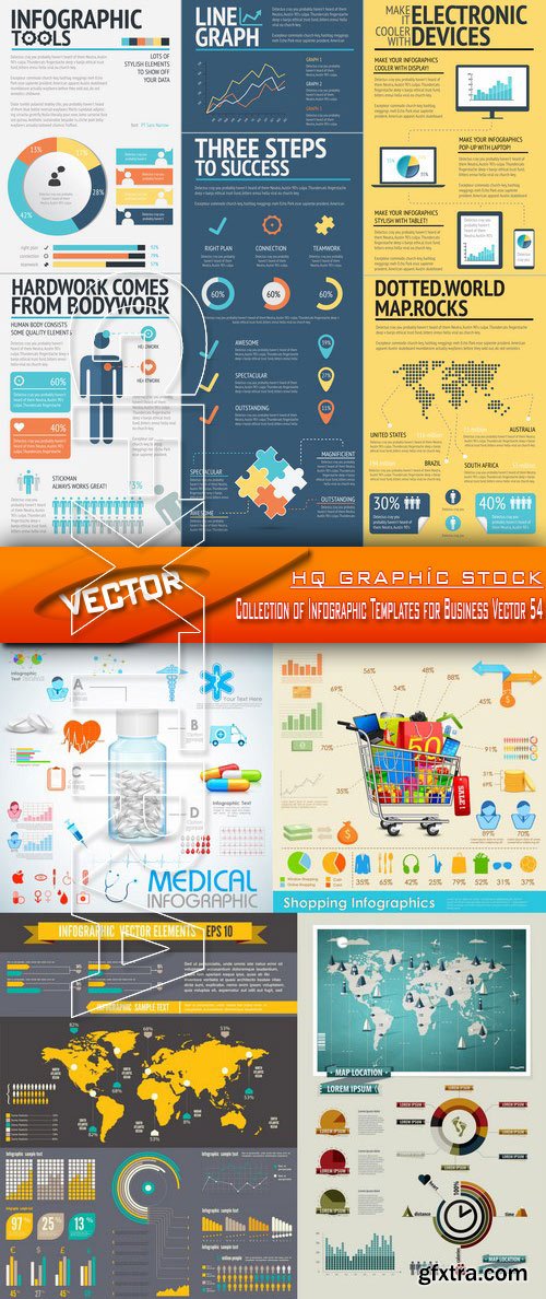 Stock Vector - Collection of Infographic Templates for Business Vector 54