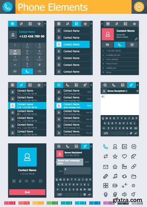 Mobile User Interface Vector Templates - 25x EPS