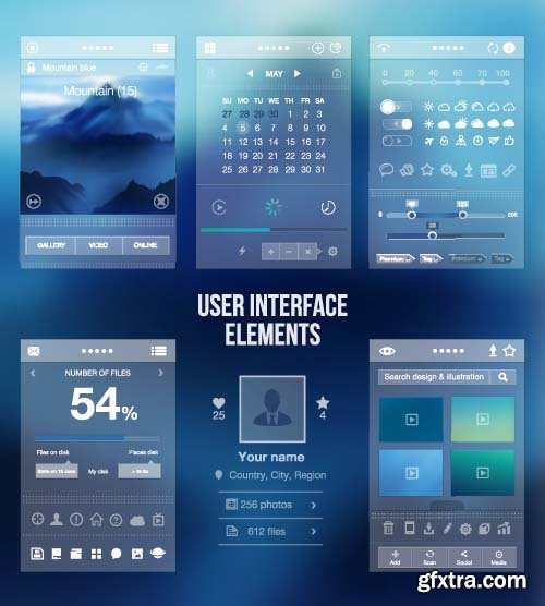 Mobile User Interface Vector Templates - 25x EPS