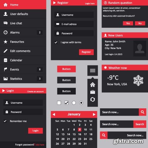 Mobile User Interface Vector Templates - 25x EPS