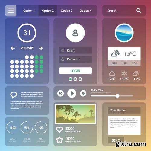 Mobile User Interface Vector Templates - 25x EPS