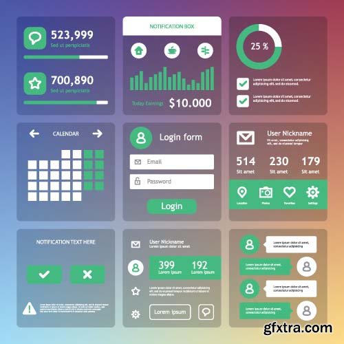 Mobile User Interface Vector Templates - 25x EPS