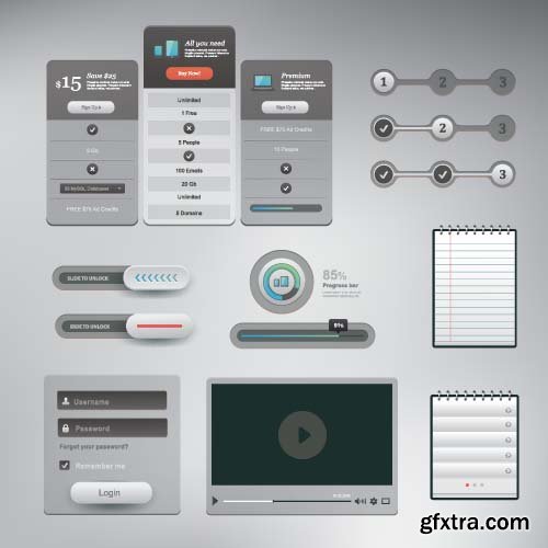 Mobile User Interface Vector Templates - 25x EPS